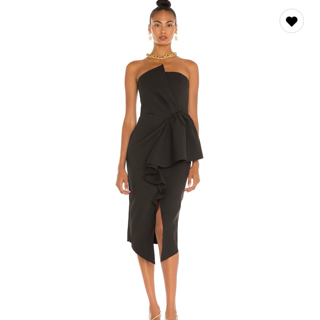 Elliatt Black Strapless Midi Dress